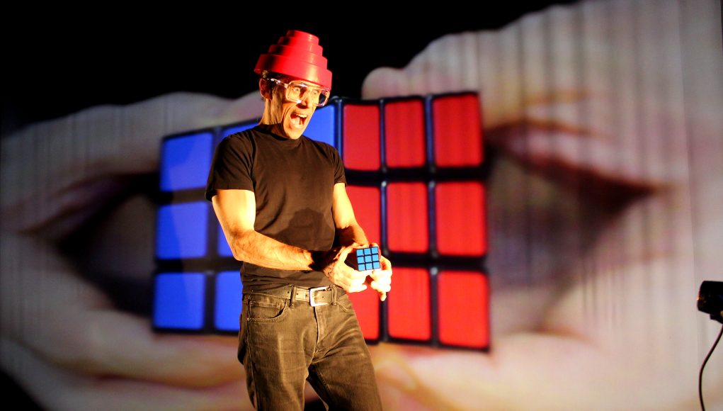 A stylish, dynamic, multimedia tour-de-force: Rick Miller’s BOOM X comes to Vernon